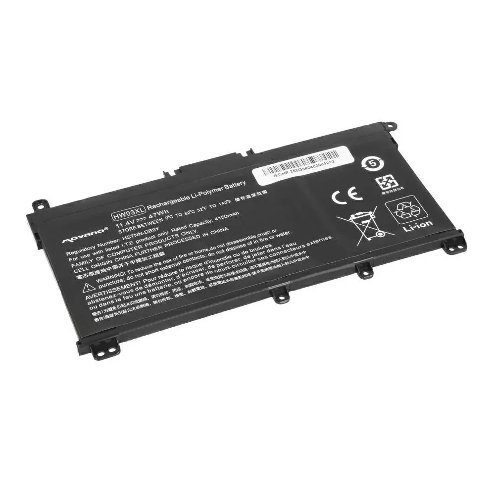 Bater&iacute;a compatible para port&aacute;til HP HW03XL 11.4V 4150mAh Movano