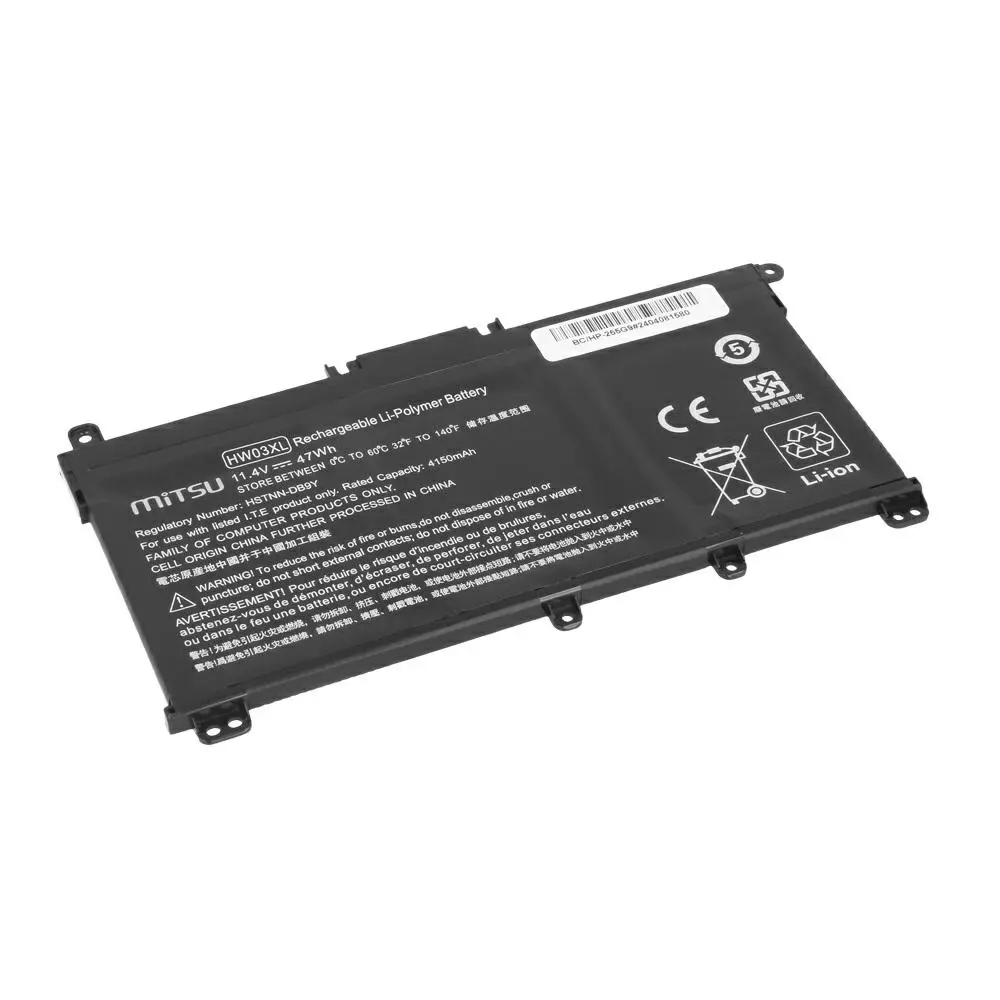 Bater&iacute;a compatible para port&aacute;til HP HW03XL 11.4V 4150mAh Mitsu