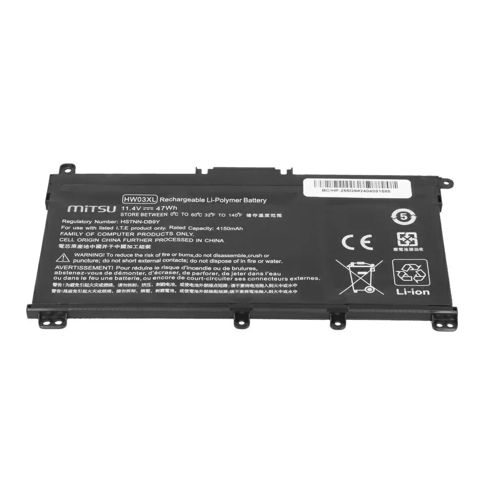 Bater&iacute;a compatible para port&aacute;til HP HW03XL 11.4V 4150mAh Mitsu