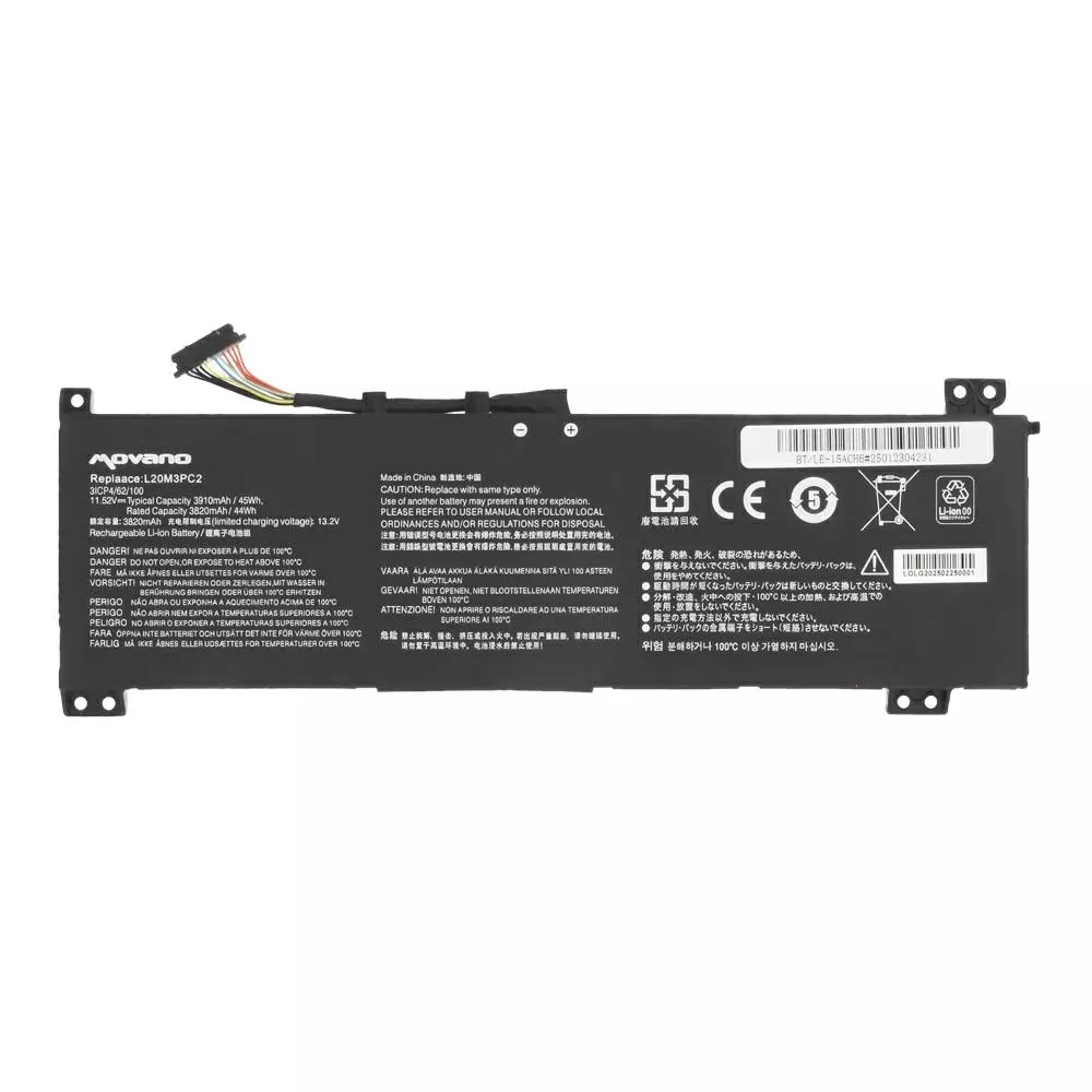 Bater&iacute;a compatible para port&aacute;til LENOVO L20C3PC2 11.52V 3910mAh Movano