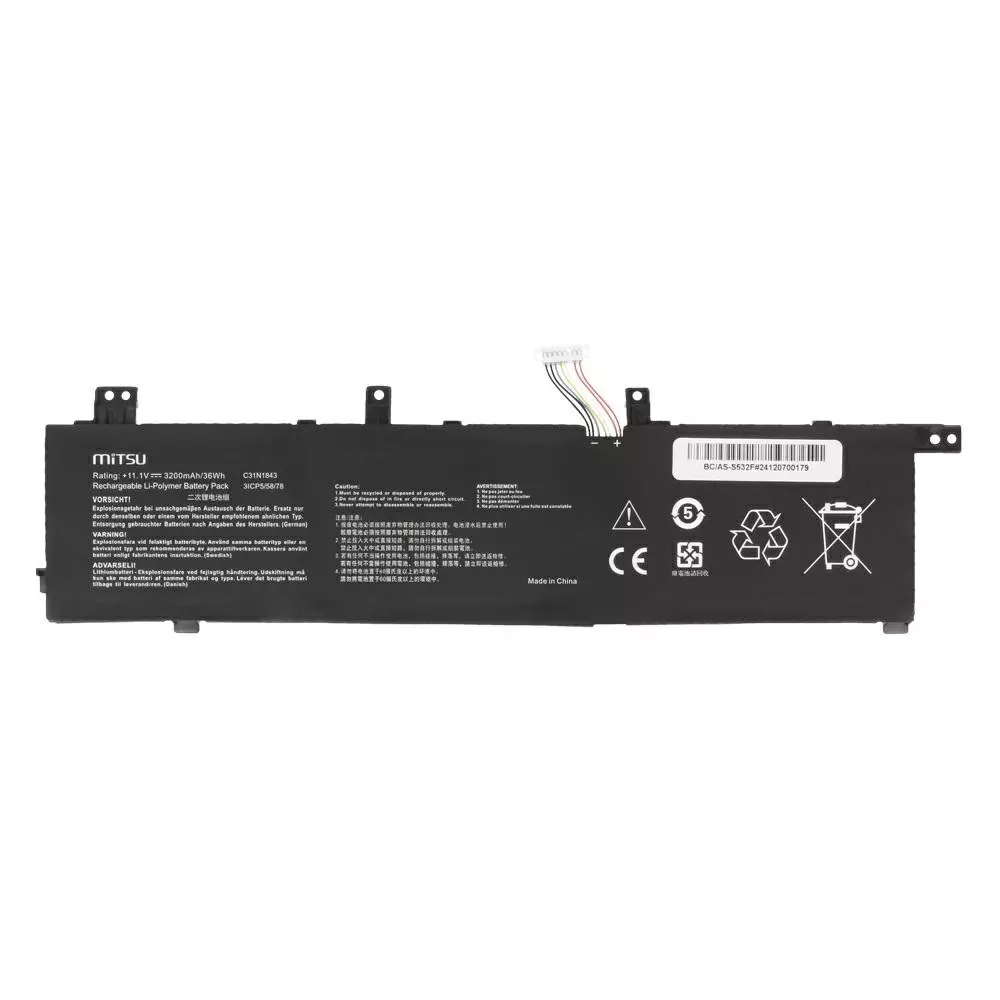 Bater&iacute;a compatible para port&aacute;til ASUS C31N1843 11.1V 3200mAh Mitsu