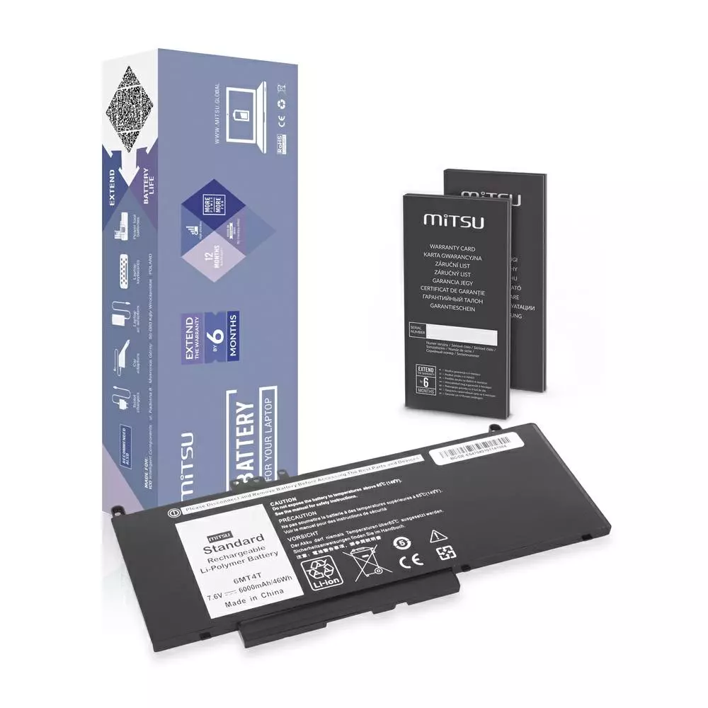 Bater&iacute;a compatible para port&aacute;til DELL Latitude E5470 7.6V 6000 mAh Mitsu