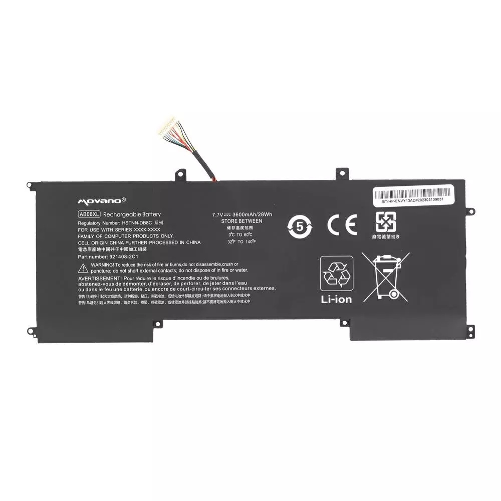 Bater&iacute;a compatible para port&aacute;til HP AB06XL 7.7V 3600mAh Movano