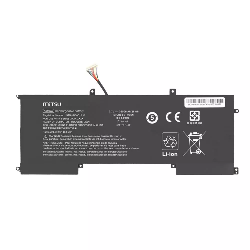 Bater&iacute;a compatible para port&aacute;til HP AB06XL 7.7V 3600mAh Mitsu