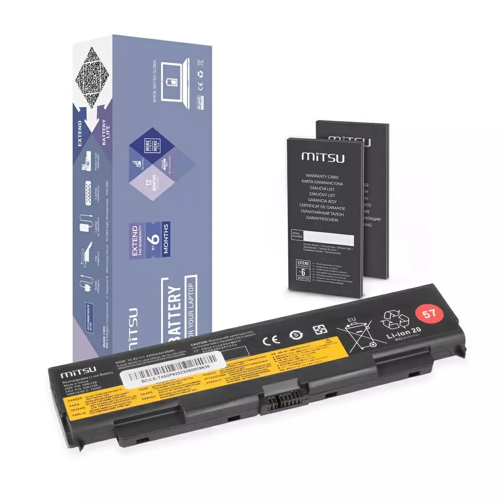 Bater&iacute;a compatible para port&aacute;til LENOVO T440P 10.8v 4400 mAh Mitsu