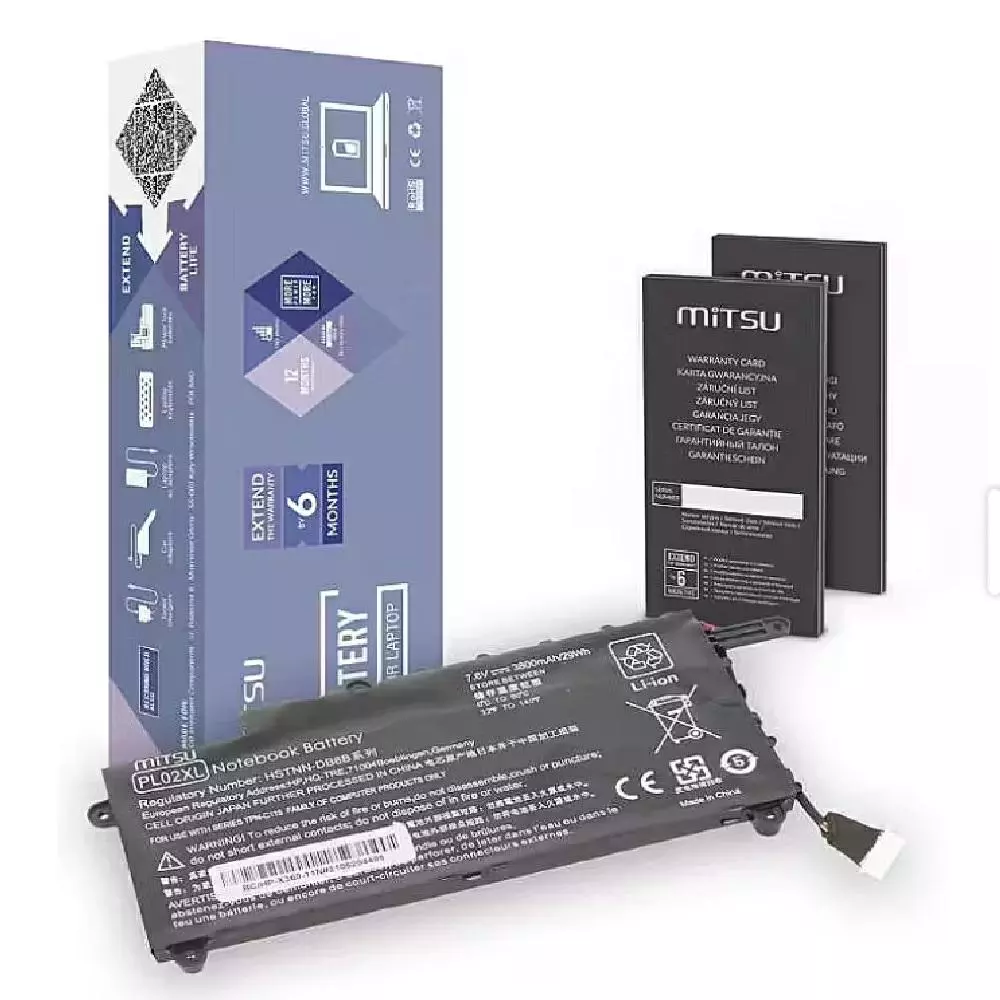 Bater&iacute;a compatible para port&aacute;til HP PL02XL 7.6V 3800mAh Mitsu