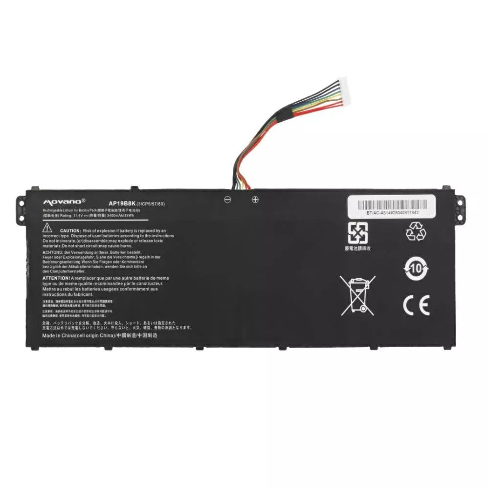 Bater&iacute;a compatible para port&aacute;til ACER AP19B8K 11.4V 3400 mAh Movano