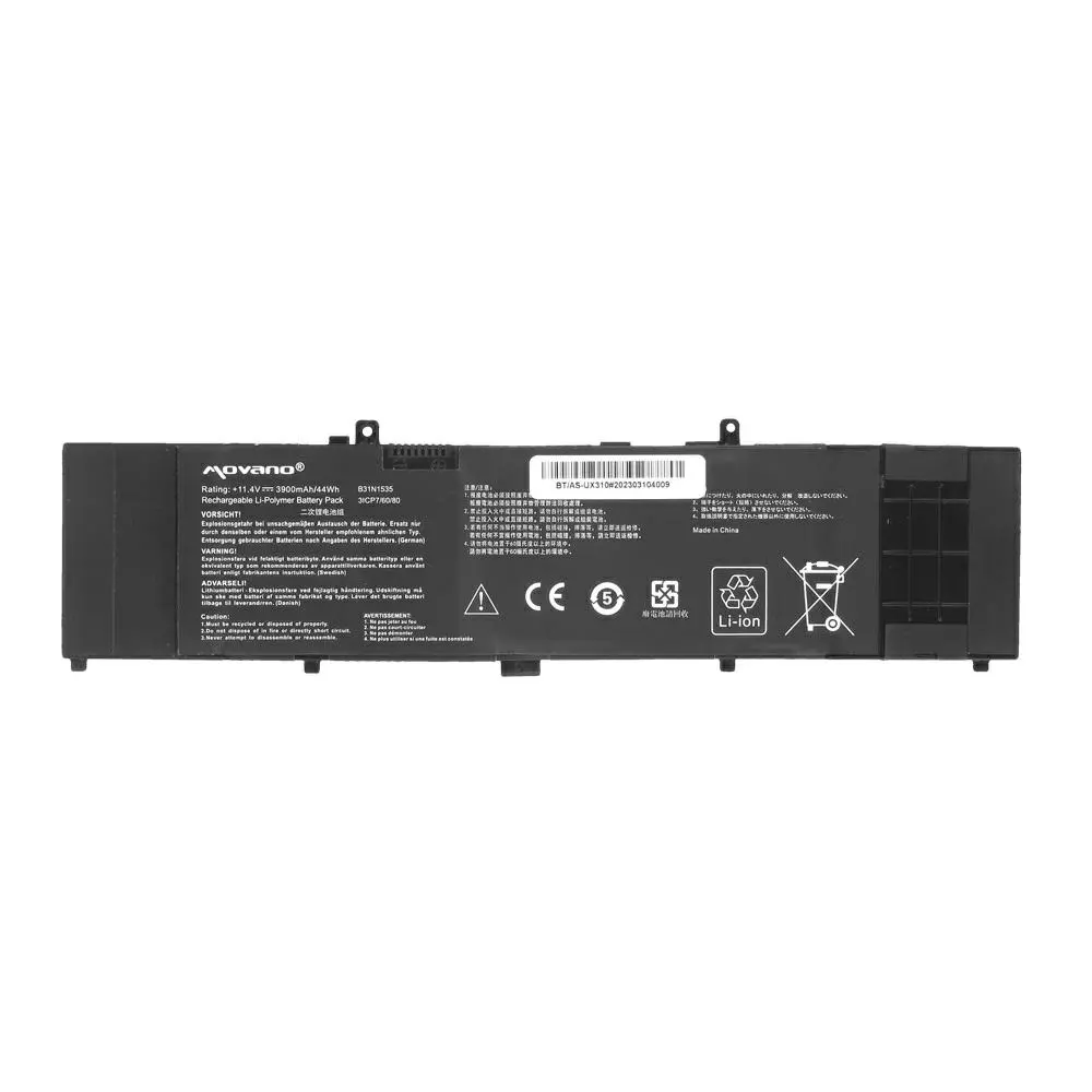 Bater&iacute;a compatible para port&aacute;til ASUS B31N1535 11.4V 3900mAh Movano