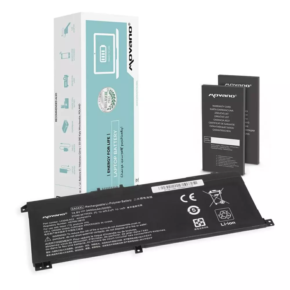 Bater&iacute;a compatible para port&aacute;til HP SA04XL 14.8V 3400mAh Movano