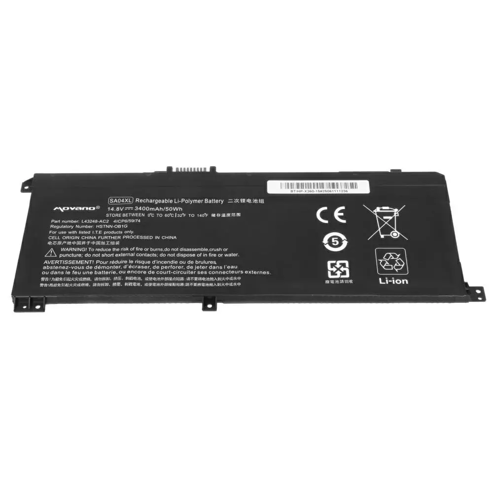 Bater&iacute;a compatible para port&aacute;til HP SA04XL 14.8V 3400mAh Movano