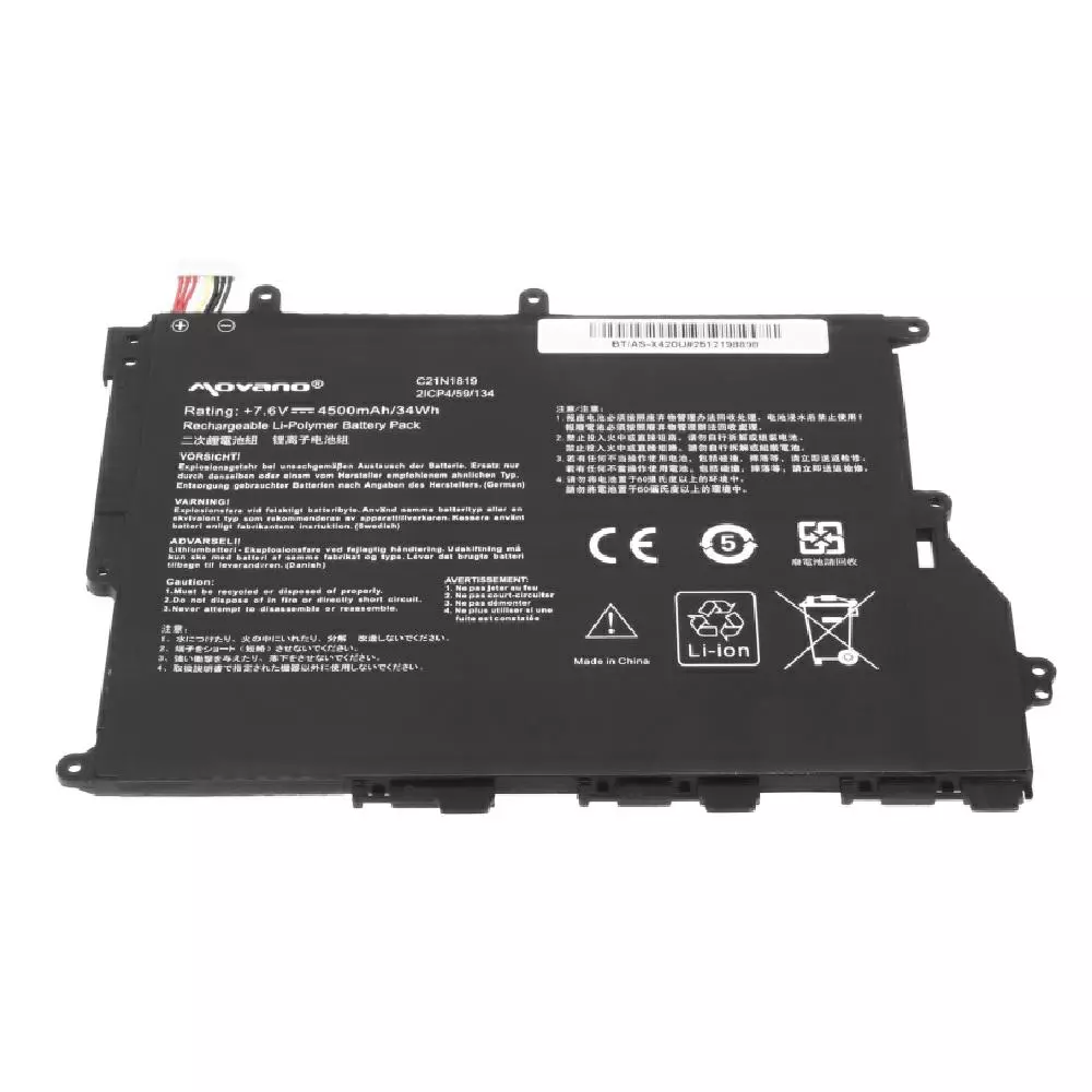 Bater&iacute;a compatible para port&aacute;til ASUS C21N1819 7.6V 4500mAh Movano