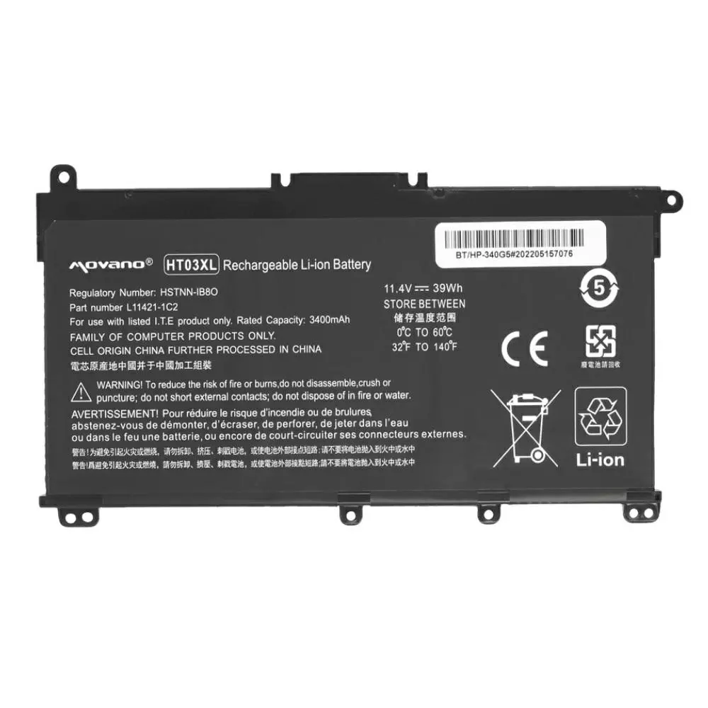 Bater&iacute;a compatible para port&aacute;til HP HT03XL 11.4V 3400MAH Movano