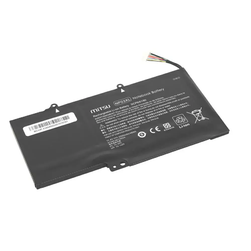 Bater&iacute;a compatible para port&aacute;til HP NP03XL 11.4V 4200 mAh Mitsu