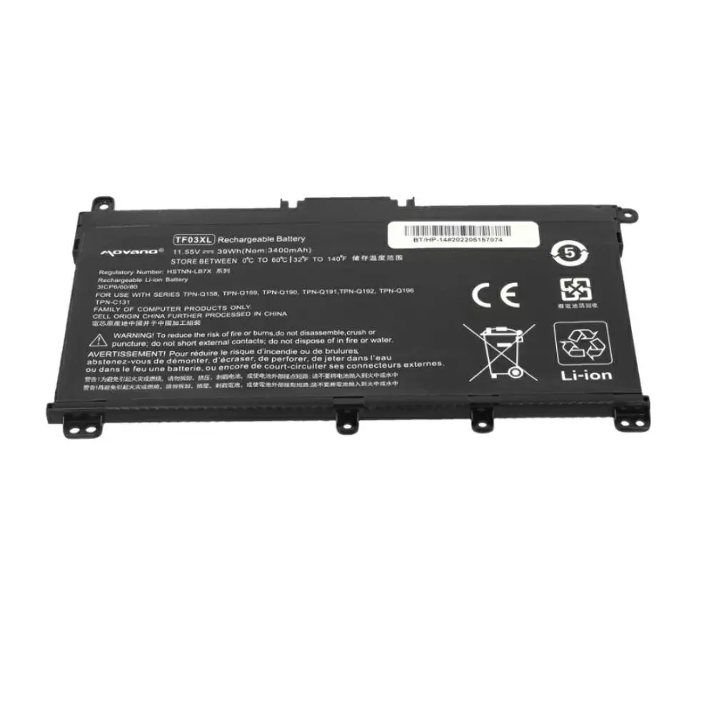Bater&iacute;a compatible para port&aacute;til HP TF03XL 11.55V 3400mAh Movano