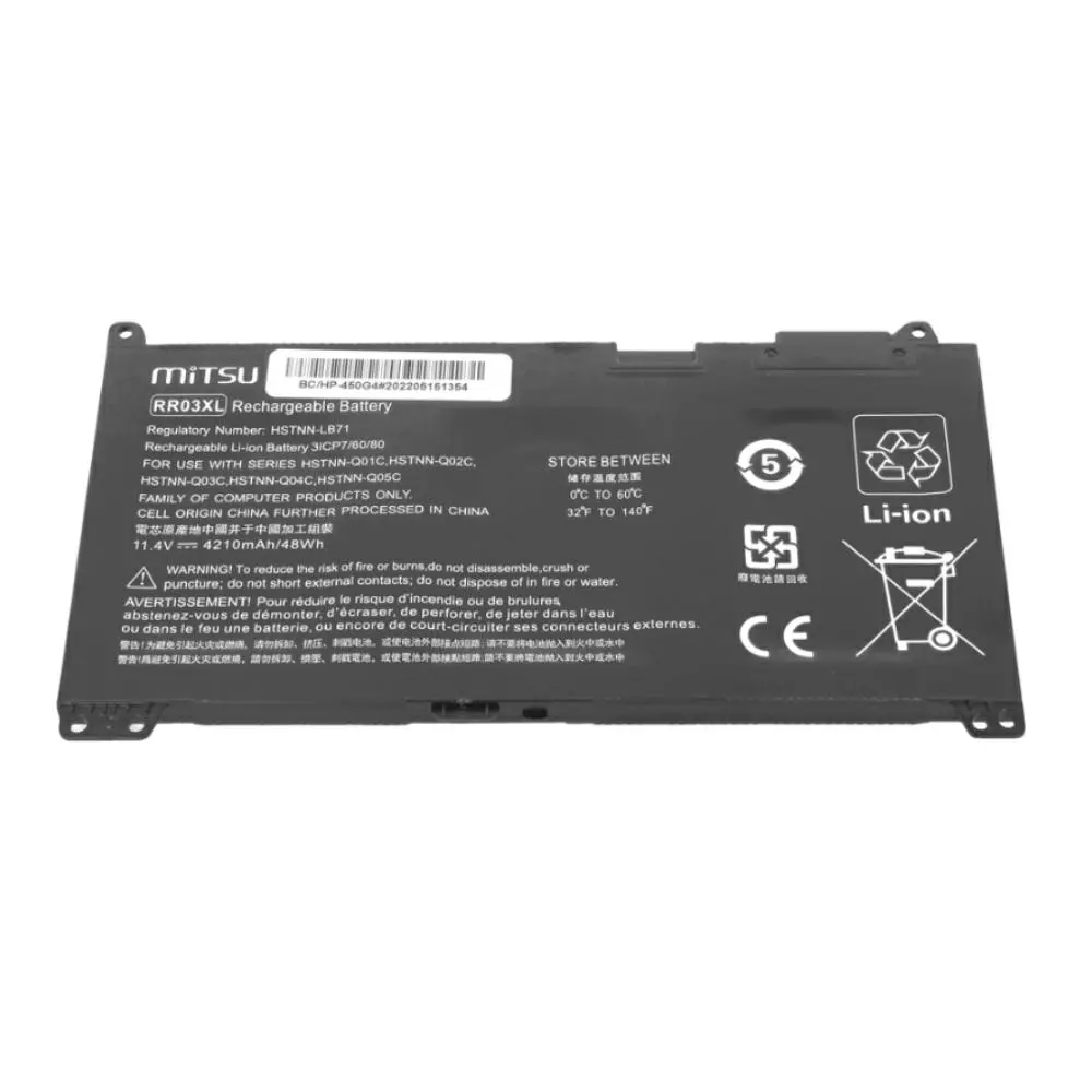 Bater&iacute;a compatible para port&aacute;til HP RR03XL 11.4V 4210mAh Mitsu