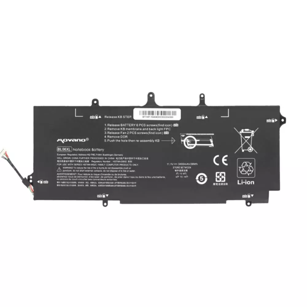 Bater&iacute;a compatible para port&aacute;til HP BL06XL 11.1V 3400mAh Movano