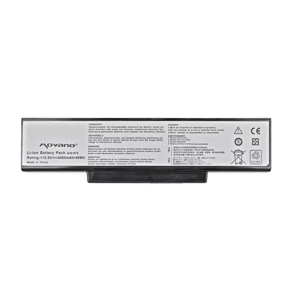 Bater&iacute;a compatible para port&aacute;til ASUS A32-K72 10.8V 4400mAh Movano