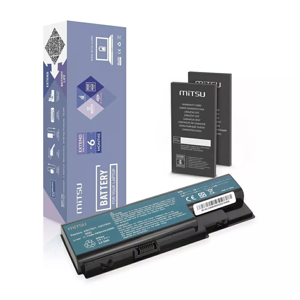Bater&iacute;a compatible para port&aacute;til ACER AS07B31 11.1V 4400mAh Mitsu