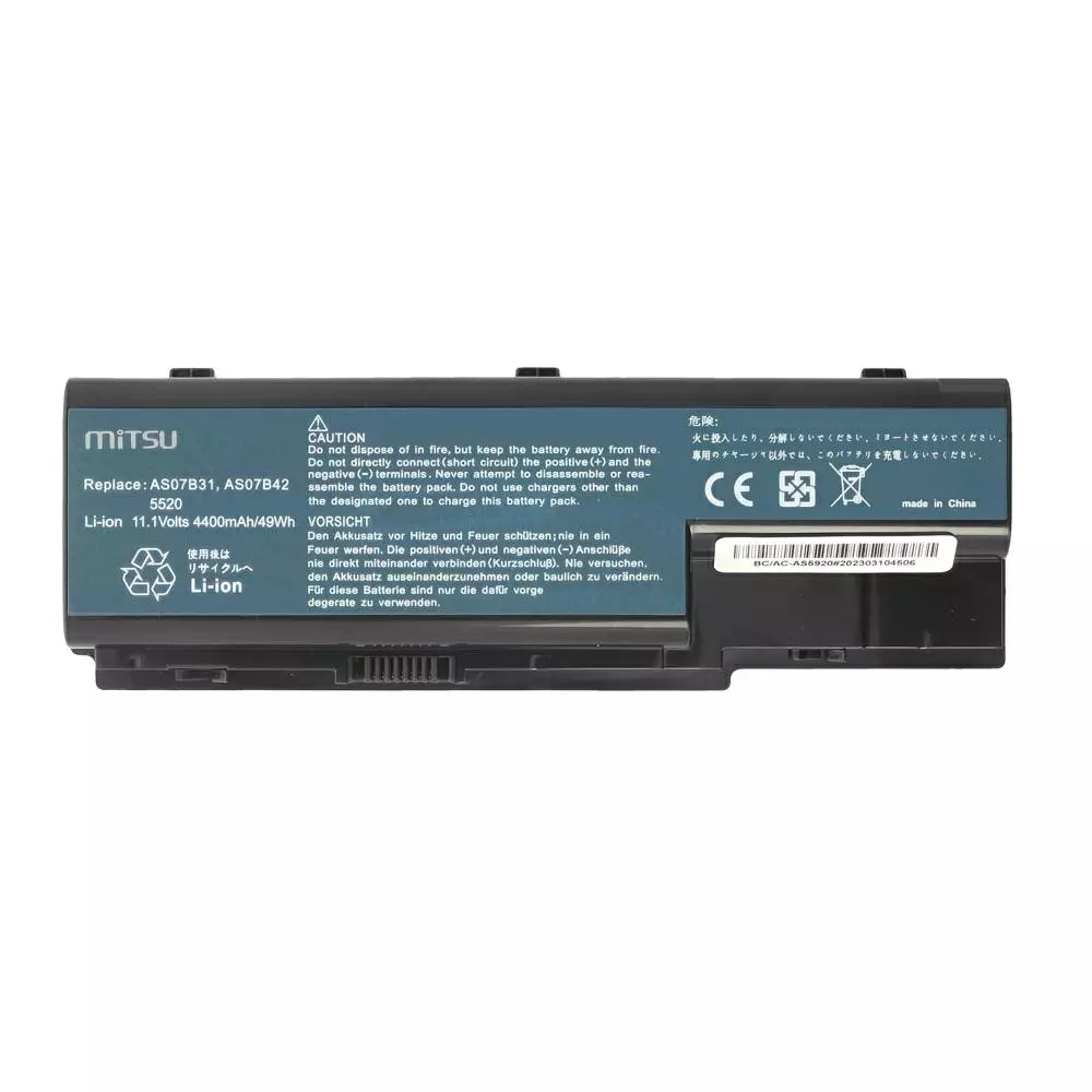 Bater&iacute;a compatible para port&aacute;til ACER AS07B31 11.1V 4400mAh Mitsu