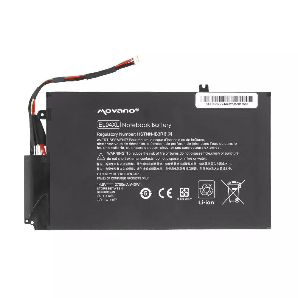Bater&iacute;a compatible para port&aacute;til HP EL04XL 14.8V 2700mAh Movano