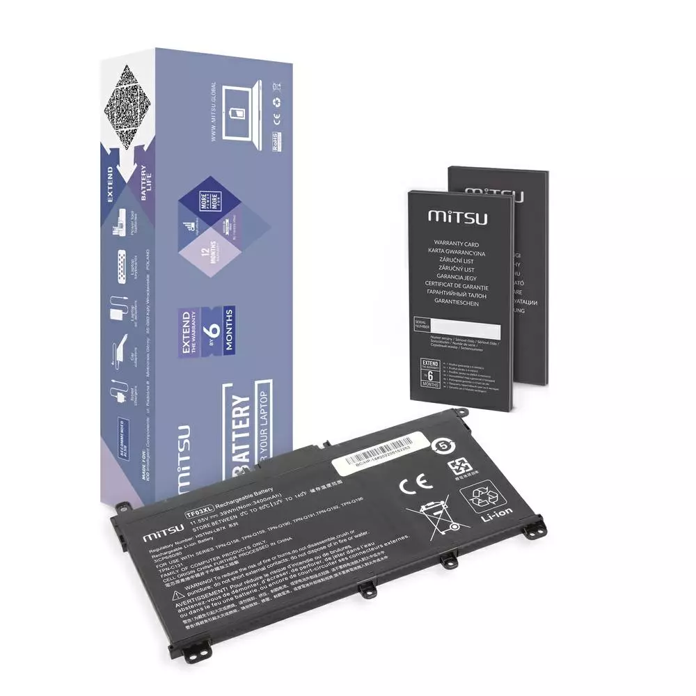 Bater&iacute;a compatible para port&aacute;til HP TF03XL 11.55V 3400mAh Mitsu