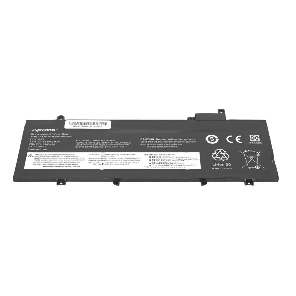 Bater&iacute;a compatible para port&aacute;til LENOVO T480S 11.55V 4650 mAh Movano