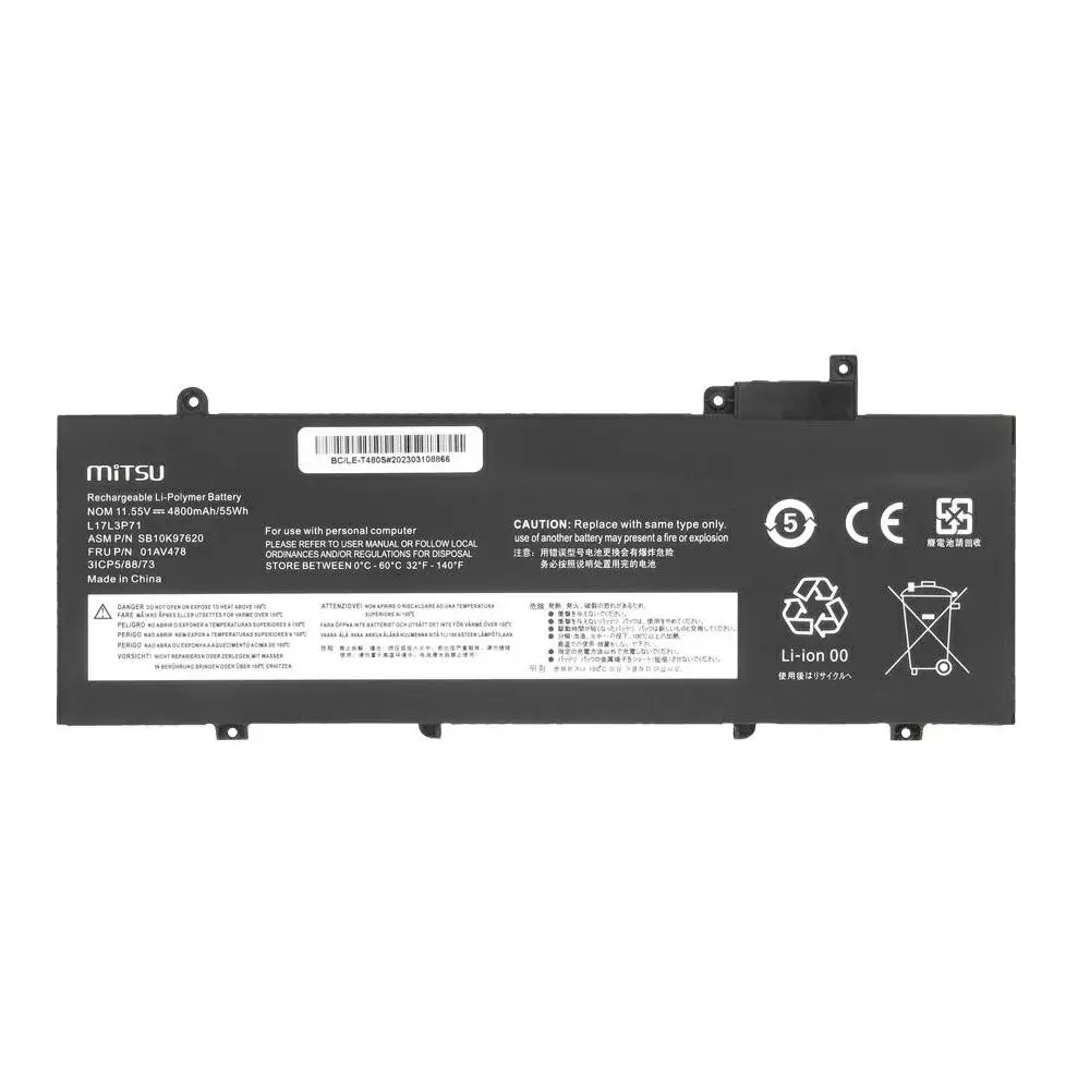 Bater&iacute;a compatible para port&aacute;til LENOVO T480S 11.55V 4650 mAh Movano