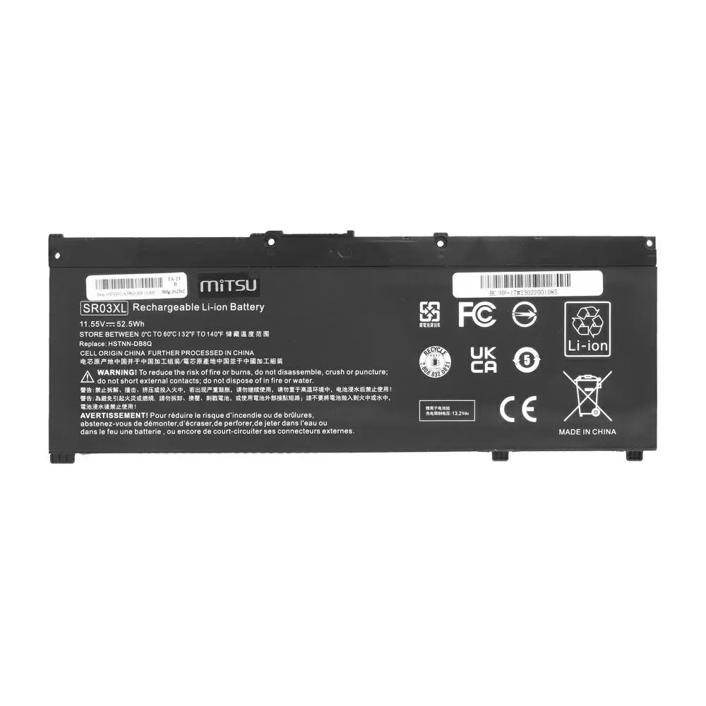 Bater&iacute;a compatible para port&aacute;til HP SR03XL 11.55V 4545mAh Mitsu
