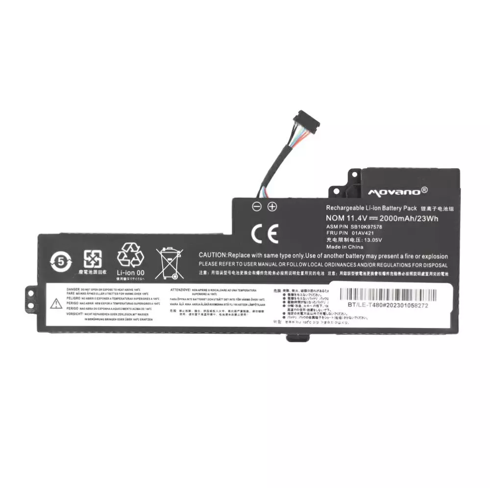 Bater&iacute;a compatible para port&aacute;til LENOVO T480 11.4v 2000 mAh Movano