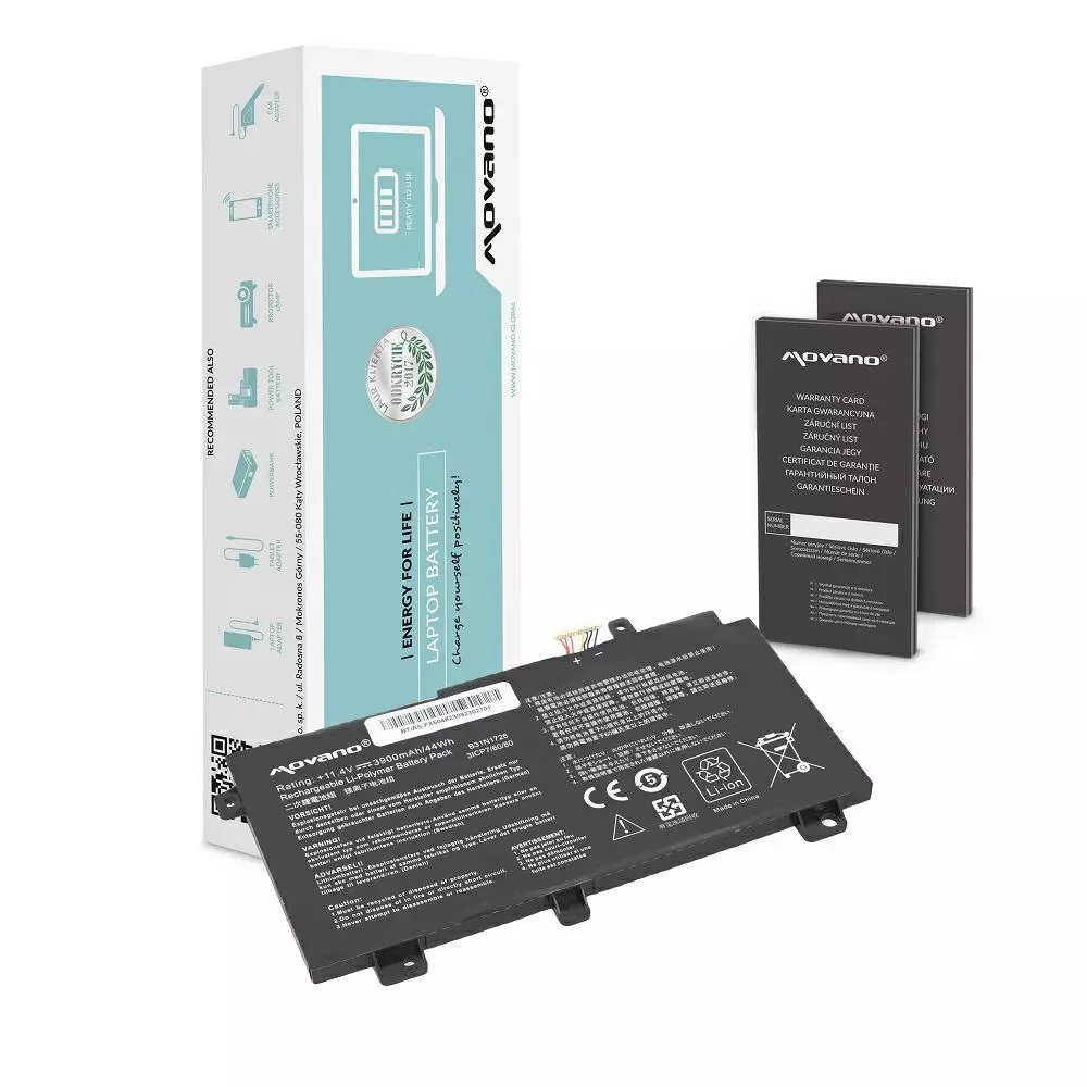 Bater&iacute;a compatible para port&aacute;til ASUS B31BN91 11.4V 3900mAh Movano