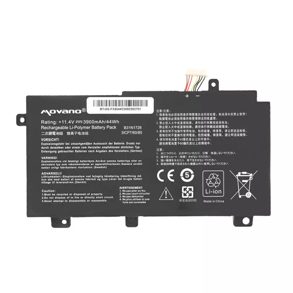 Bater&iacute;a compatible para port&aacute;til ASUS B31BN91 11.4V 3900mAh Movano