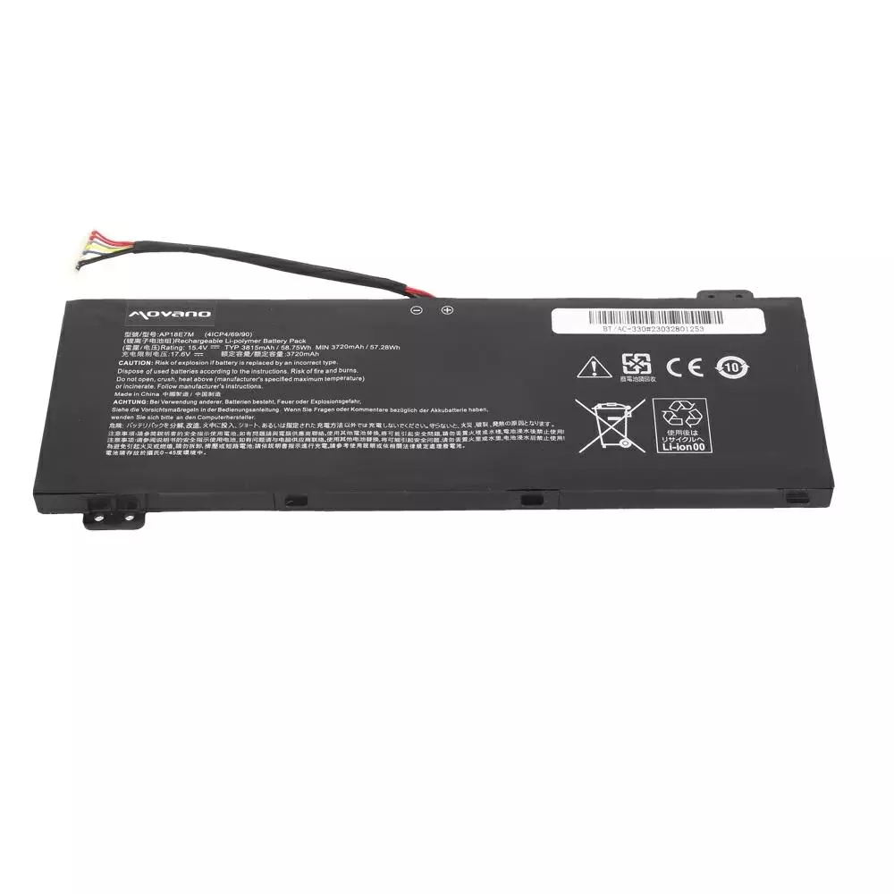 Bater&iacute;a compatible para port&aacute;til ACER AP18E7M 15.4V 3815mAh Movano