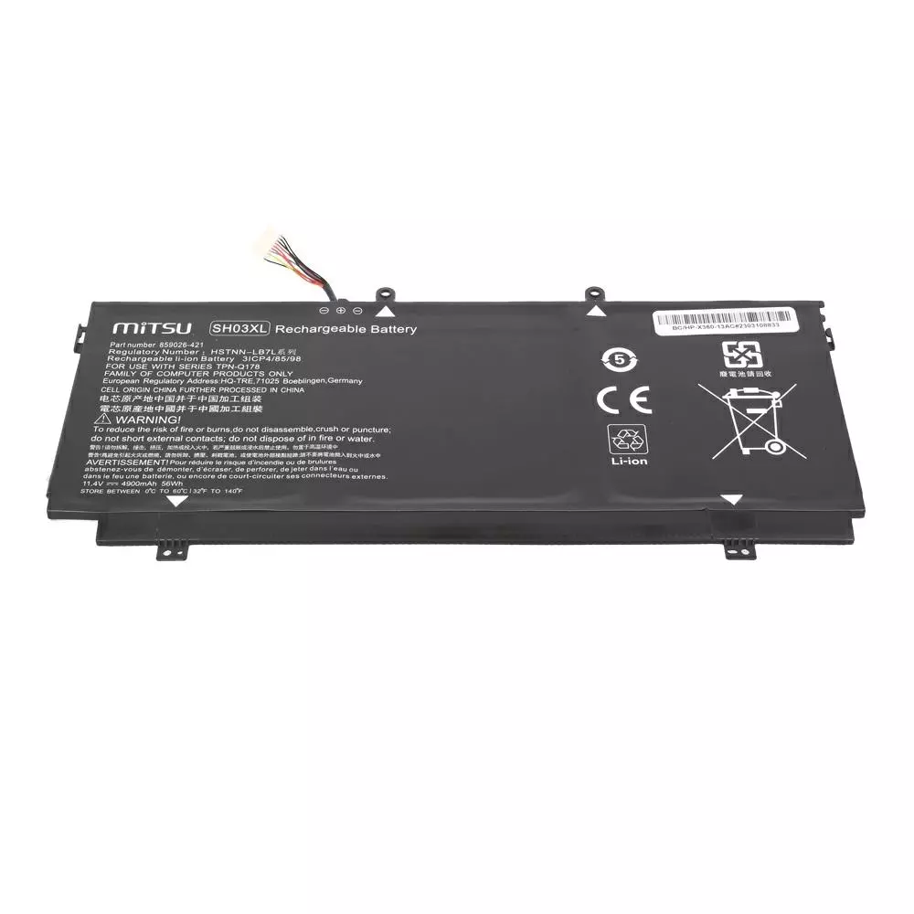 Bater&iacute;a compatible para port&aacute;til HP SH03XL 11.4V 4900mAh Mitsu