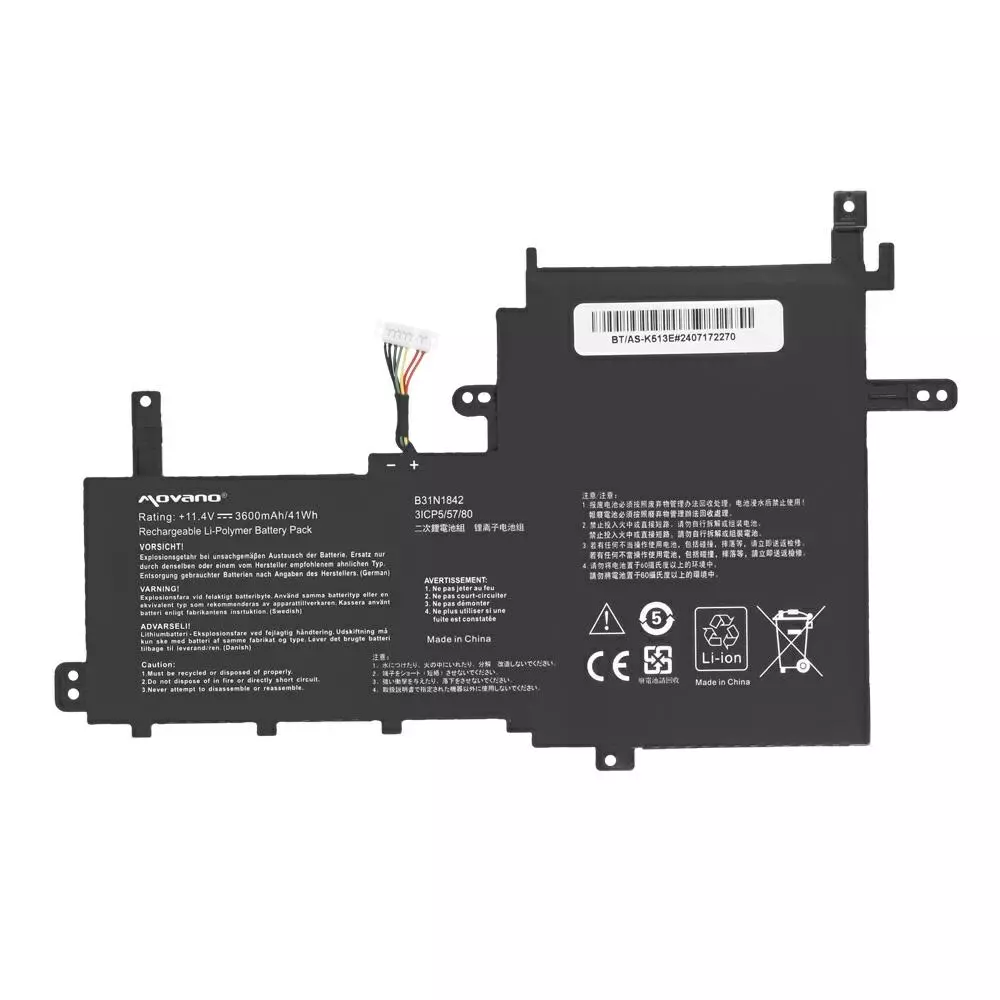 Bater&iacute;a compatible para port&aacute;til ASUS B31N1842 11.4V 3600mAh Movano