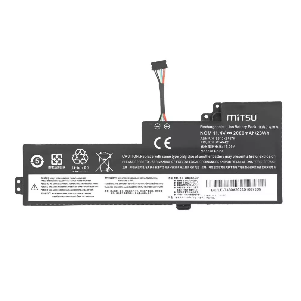 Bater&iacute;a compatible para port&aacute;til LENOVO T480 11.4v 2000 mAh Mitsu