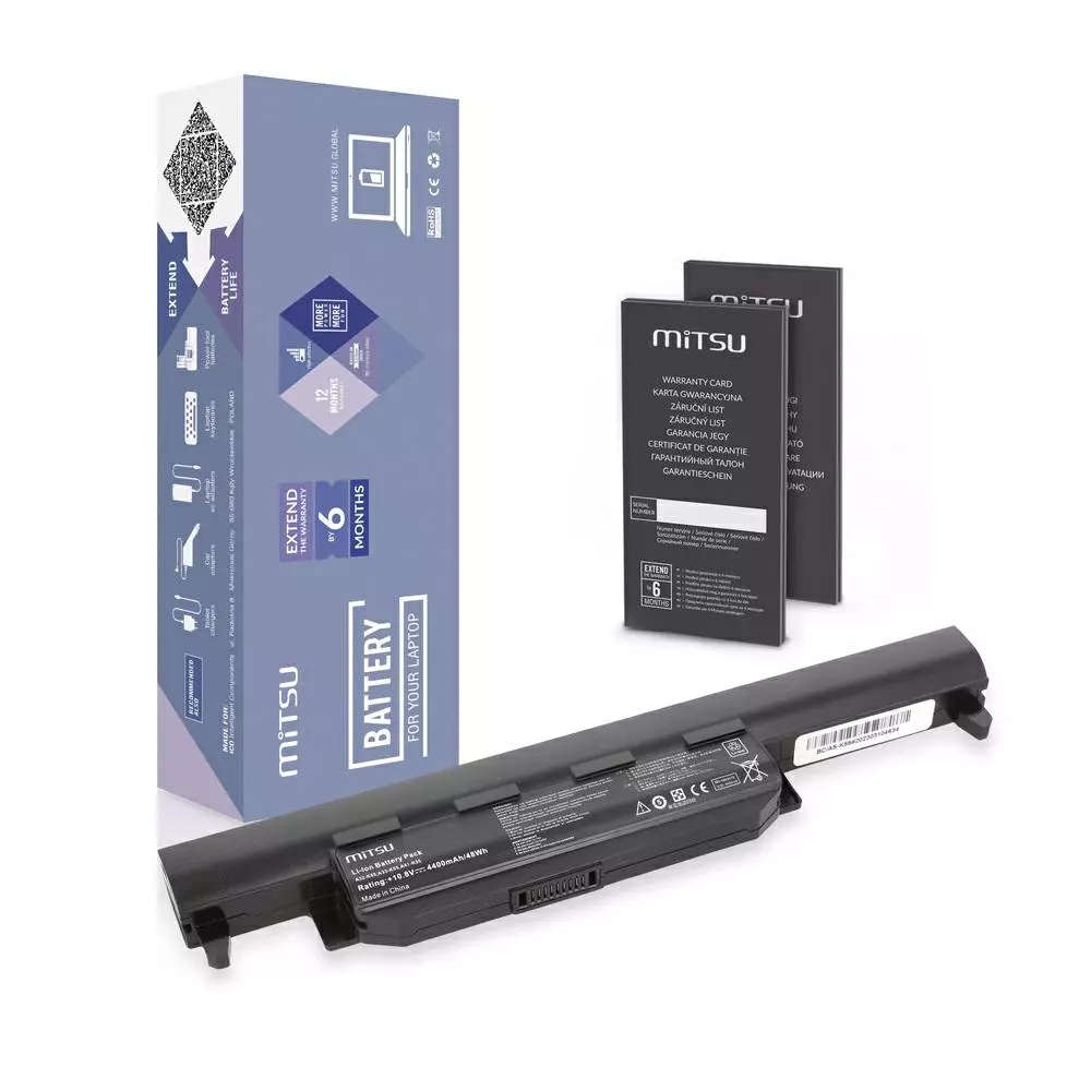 Bater&iacute;a compatible para port&aacute;til ASUS A32-K55 10.8V 4400mAh Mitsu
