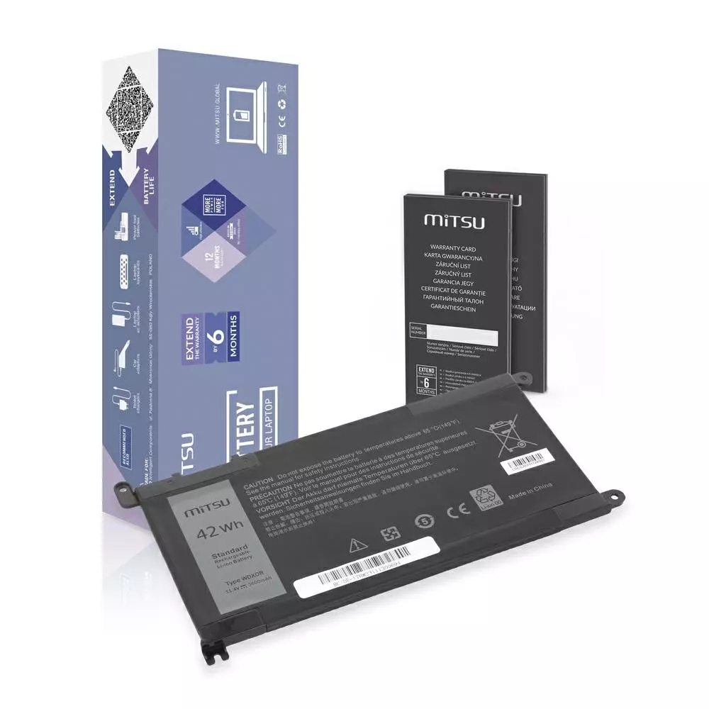 Bater&iacute;a compatible para port&aacute;til DELL Inspiron 13 5368 11.4V 3400mAh Mitsu
