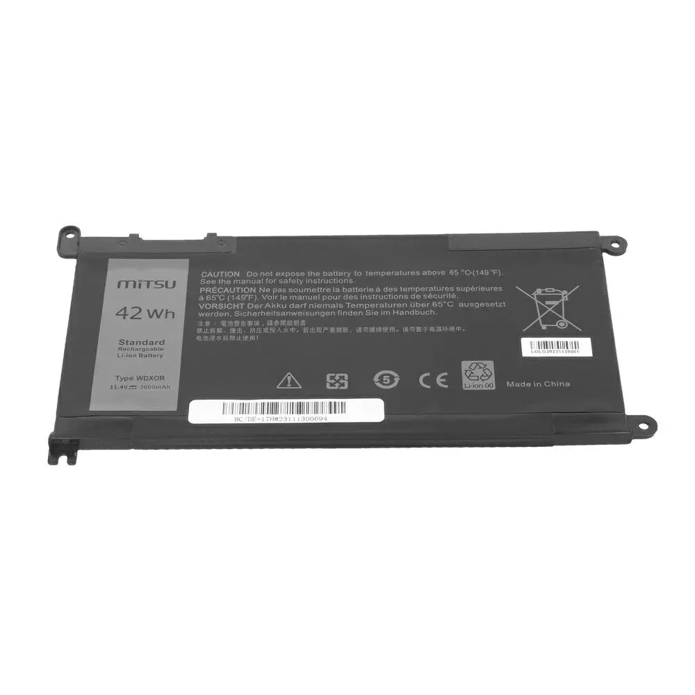 Bater&iacute;a compatible para port&aacute;til DELL Inspiron 13 5368 11.4V 3400mAh Mitsu