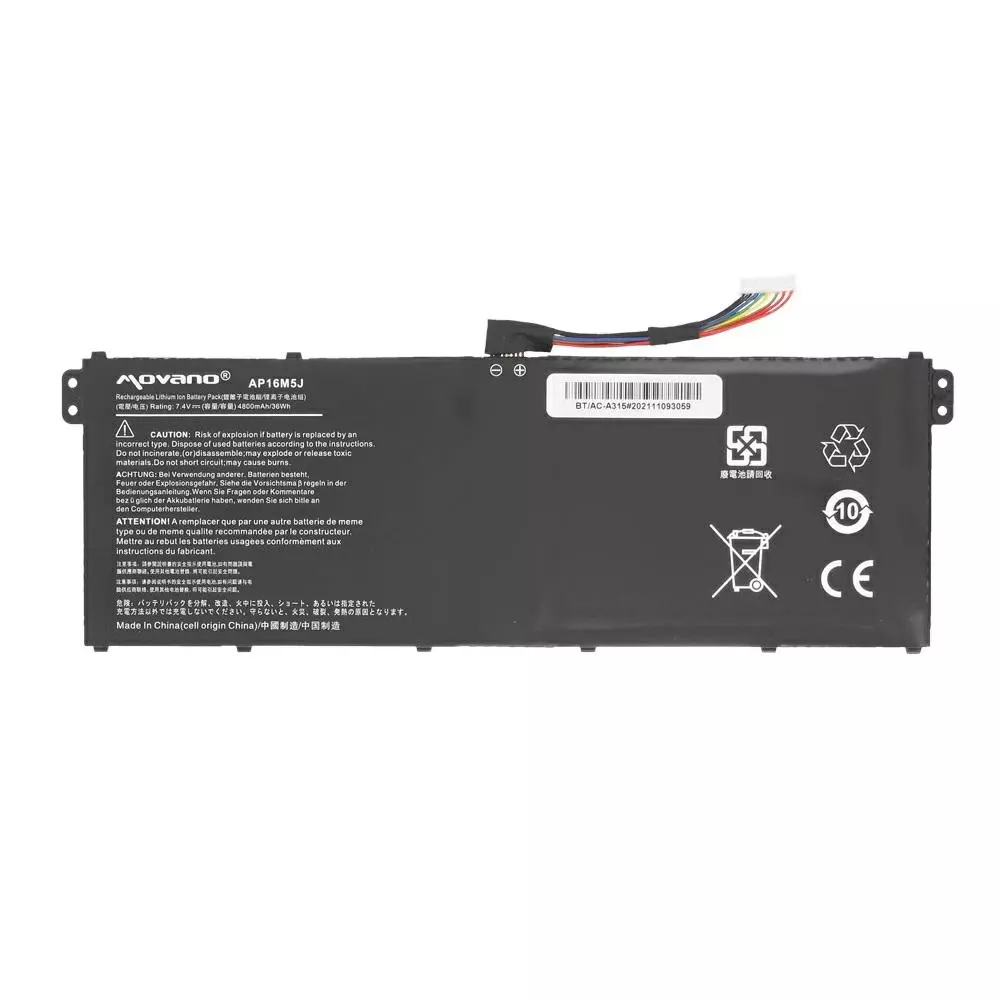 Bater&iacute;a compatible para port&aacute;til ACER AP16M5J 7.4V 4800 mAh Movano