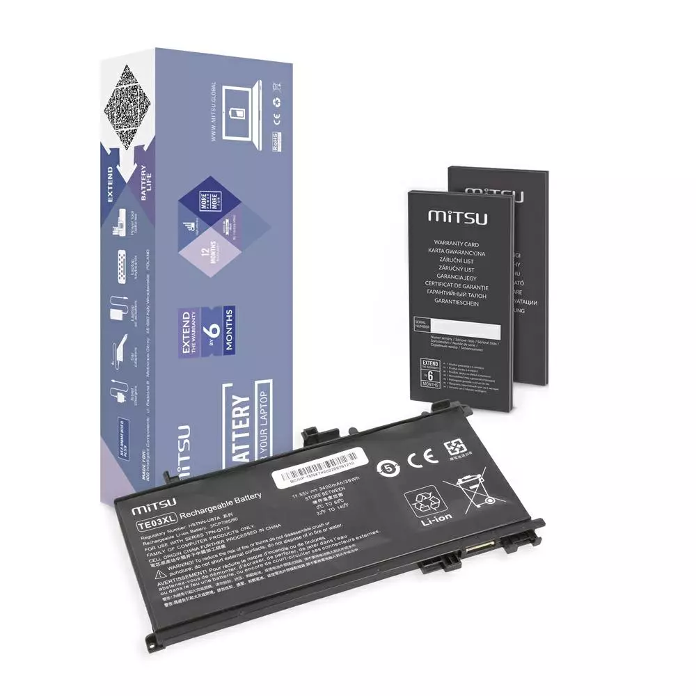 Bater&iacute;a compatible para port&aacute;til HP TE03XL 11.55V 3400 mAh Mitsu