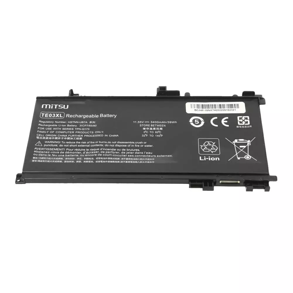 Bater&iacute;a compatible para port&aacute;til HP TE03XL 11.55V 3400 mAh Mitsu