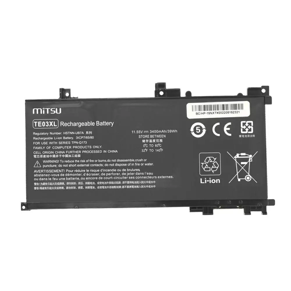 Bater&iacute;a compatible para port&aacute;til HP TE03XL 11.55V 3400 mAh Mitsu