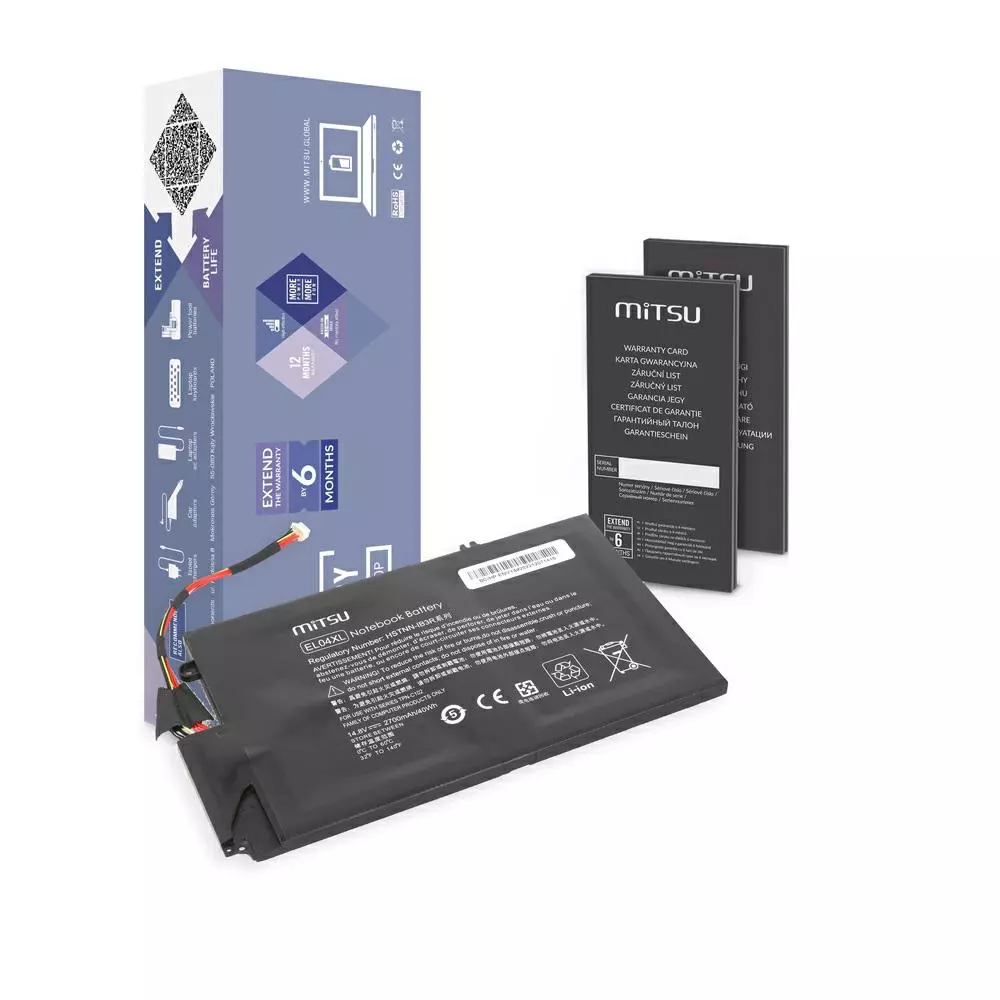 Bater&iacute;a compatible para port&aacute;til HP EL04XL 14.8V 2700mAh Mitsu