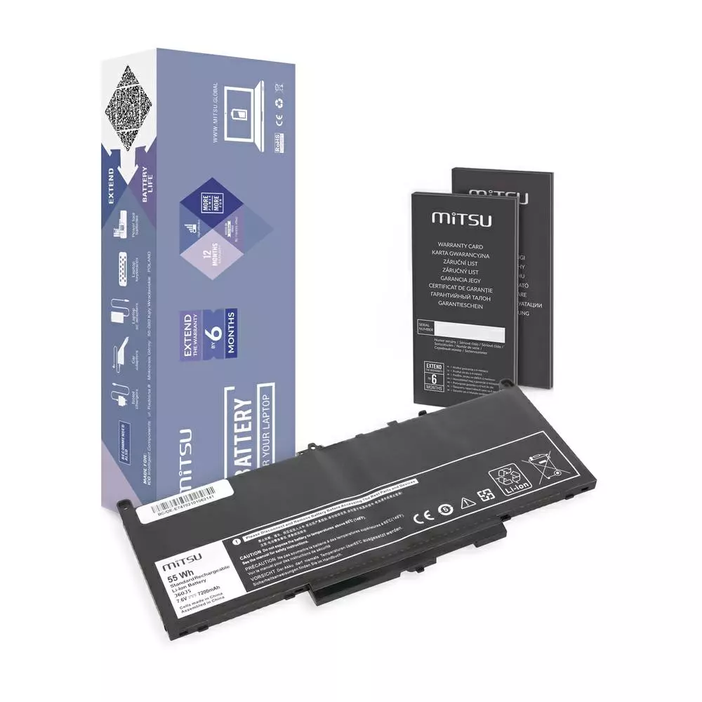 Bater&iacute;a compatible para port&aacute;til DELL Latitude E7270 7.6V 7200mAh Mitsu