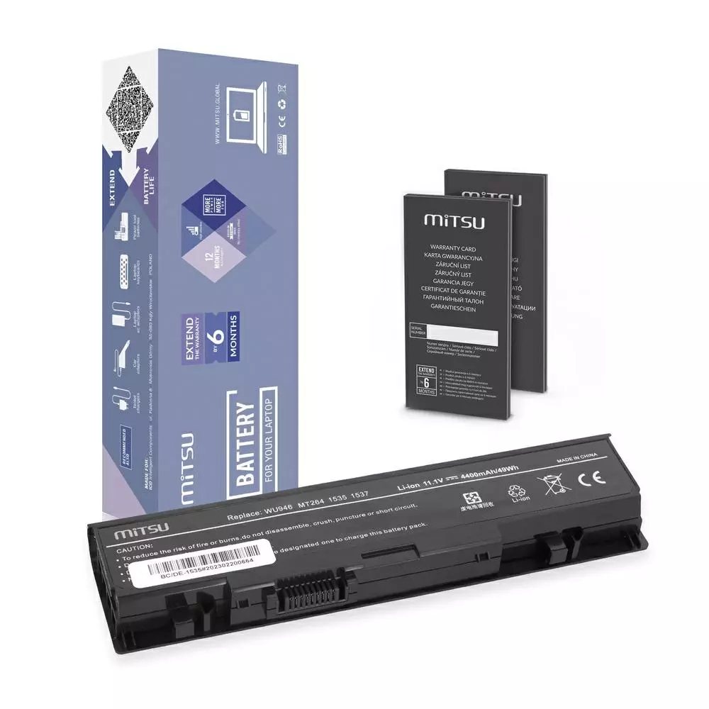Bater&iacute;a compatible para port&aacute;til DELL 1535 11.1V 4400 mAh Mitsu