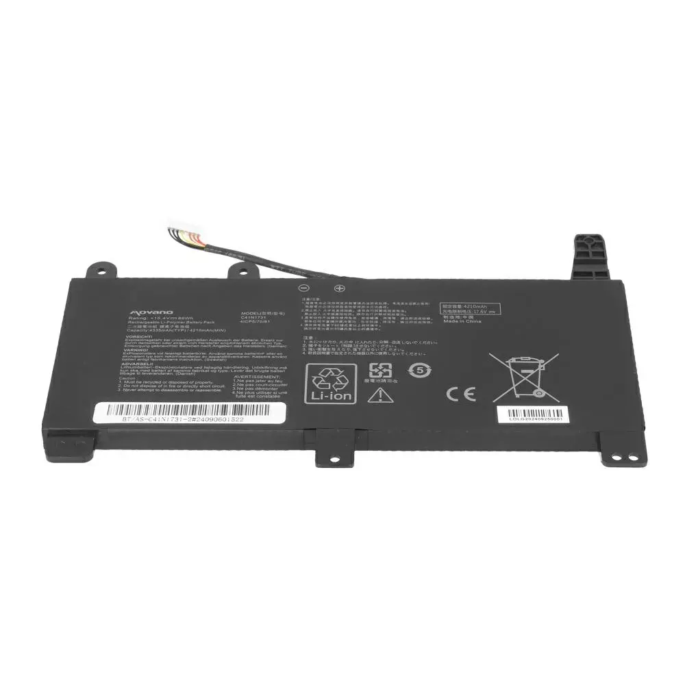 Bater&iacute;a compatible para port&aacute;til ASUS C41N1731-2 15.4V 4335mAh Movano