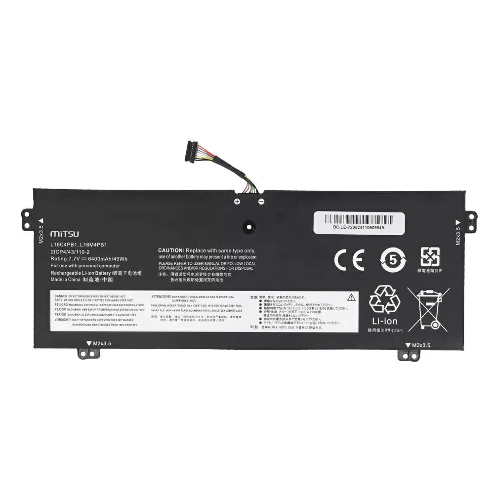 Bater&iacute;a compatible para port&aacute;til LENOVO L16C4PB1 7.7V 6400mAh Mitsu