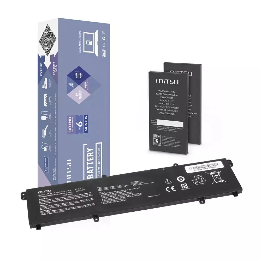 Bater&iacute;a compatible para port&aacute;til ASUS B31N1911 11.4V 3600mAh Mitsu