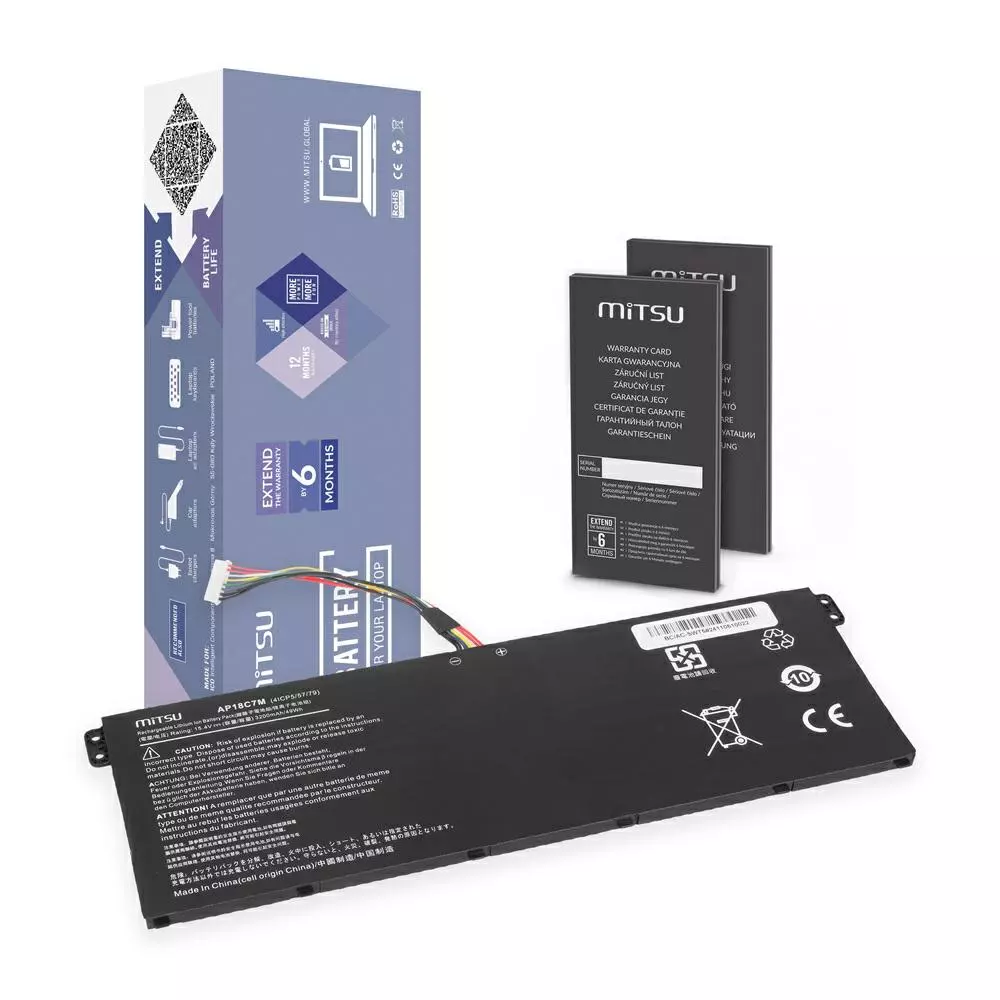 Bater&iacute;a compatible para port&aacute;til ACER AP18C7K 15.4V 3200 mAh Mitsu