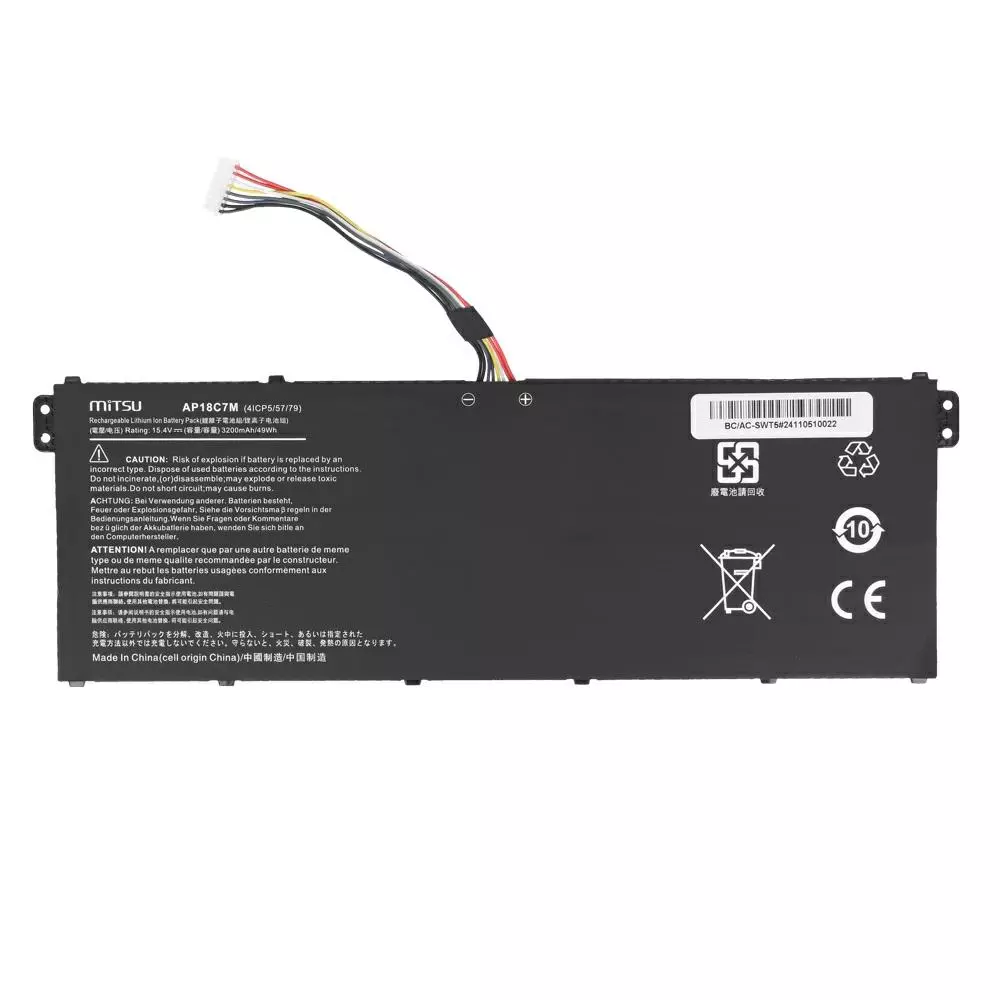 Bater&iacute;a compatible para port&aacute;til ACER AP18C7K 15.4V 3200 mAh Mitsu
